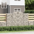 vidaXL, vidaXL Gabionen mit Hochbogen 18Stk. 200x30x140/160cm Verzinktes Eisen
