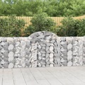 vidaXL, vidaXL Gabionen mit Hochbogen 11Stk. 200x30x100/120cm Verzinktes Eisen