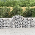 vidaXL, vidaXL Gabionen mit Hochbogen 14 Stk. 200x50x80/100cm Verzinktes Eisen