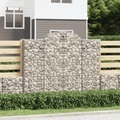 vidaXL, vidaXL Gabionen mit Hochbogen 14Stk. 200x50x160/180cm Verzinktes Eisen