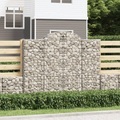 vidaXL, vidaXL Gabionen mit Hochbogen 20Stk. 200x50x160/180cm Verzinktes Eisen