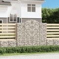 vidaXL, vidaXL Gabionen mit Hochbogen 10Stk. 200x50x180/200cm Verzinktes Eisen
