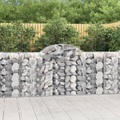 vidaXL, vidaXL Gabionen mit Hochbogen 11 Stk 200x50x100/120cm Verzinktes Eisen