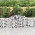 vidaXL, vidaXL Gabionen mit Hochbogen 10 Stk. 300x30x80/100cm Verzinktes Eisen