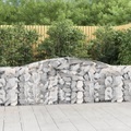 vidaXL, vidaXL Gabionen mit Hochbogen 7 Stk. 400x30x80/100cm Verzinktes Eisen