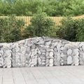 vidaXL, vidaXL Gabionen mit Hochbogen 8 Stk. 400x30x100/120cm Verzinktes Eisen