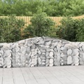 vidaXL, vidaXL Gabionen mit Hochbogen 9 Stk. 400x30x100/120cm Verzinktes Eisen