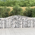 vidaXL, vidaXL Gabionen mit Hochbogen 4 Stk. 400x30x80/100cm Verzinktes Eisen