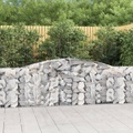 vidaXL, vidaXL Gabionen mit Hochbogen 5 Stk. 400x30x80/100cm Verzinktes Eisen