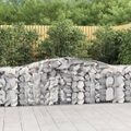 vidaXL, vidaXL Gabionen mit Hochbogen 10 Stk. 400x50x80/100cm Verzinktes Eisen