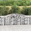 vidaXL, vidaXL Gabionen mit Hochbogen 5 Stk. 400x50x80/100cm Verzinktes Eisen