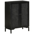 vidaXL, vidaXL Sideboard Schwarz 55x30x77 cm Massivholz Mango und Eisen