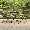 vidaXL, vidaXL 3-tlg. Bistro-Set Klappbar Braun Poly Rattan