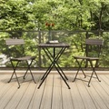 vidaXL, vidaXL 3-tlg. Bistro-Set Klappbar Grau Poly Rattan