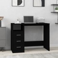 vidaXL, vidaXL Schreibtisch mit Schubladen Schwarz 102x50x76 cm Holzwerkstoff