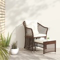 vidaXL, vidaXL 2-tlg. Garten-Lounge-Set mit Kissen Braun Poly Rattan