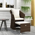 vidaXL, vidaXL 2-tlg. Garten-Lounge-Set mit Kissen Braun Poly Rattan