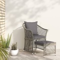 vidaXL, vidaXL 2-tlg. Garten-Lounge-Set mit Kissen Grau Poly Rattan