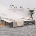 vidaXL, vidaXL Tagesbett Ausziehbar Grau 2x(90x200) cm Massivholz Kiefer