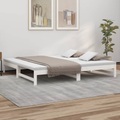 vidaXL, vidaXL Tagesbett Ausziehbar Weiß 2x(100x200) cm Massivholz Kiefer
