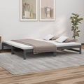 vidaXL, vidaXL Tagesbett Ausziehbar Grau 2x(100x200) cm Massivholz Kiefer