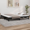 vidaXL, vidaXL Tagesbett Ausziehbar Schwarz 2x(100x200) cm Massivholz Kiefer