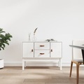 vidaXL, vidaXL Sideboard Weiß 110x40x78 cm Massivholz Kiefer