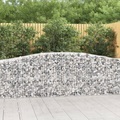 vidaXL, vidaXL Gabione mit Hochbogen 400x50x80/100 cm Verzinktes Eisen