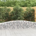 vidaXL, vidaXL Gabione mit Hochbogen 400x50x40/60 cm Verzinktes Eisen
