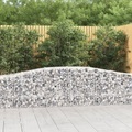 vidaXL, vidaXL Gabione mit Hochbogen 400x50x60/80 cm Verzinktes Eisen