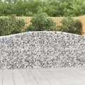 vidaXL, vidaXL Gabione mit Hochbogen 400x50x100/120 cm Verzinktes Eisen