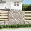 vidaXL, vidaXL Gabione mit Hochbogen 200x50x200/220 cm Verzinktes Eisen