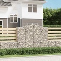 vidaXL, vidaXL Gabione mit Hochbogen 200x50x160/180 cm Verzinktes Eisen