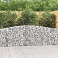 vidaXL, vidaXL Gabione mit Hochbogen 400x30x80/100 cm Verzinktes Eisen