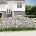 vidaXL, vidaXL Gabione mit Hochbogen 400x50x140/160 cm Verzinktes Eisen
