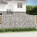 vidaXL, vidaXL Gabione mit Hochbogen 400x50x180/200 cm Verzinktes Eisen
