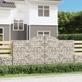 vidaXL, vidaXL Gabione mit Hochbogen 300x30x140/160 cm Verzinktes Eisen