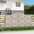 vidaXL, vidaXL Gabione mit Hochbogen 300x30x160/180 cm Verzinktes Eisen