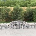 vidaXL, vidaXL Gabione mit Hochbogen 300x50x40/60 cm Verzinktes Eisen