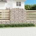 vidaXL, vidaXL Gabione mit Hochbogen 200x50x200/220 cm Verzinktes Eisen