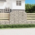 vidaXL, vidaXL Gabione mit Hochbogen 200x50x160/180 cm Verzinktes Eisen