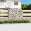 vidaXL, vidaXL Gabione mit Hochbogen 200x50x180/200 cm Verzinktes Eisen
