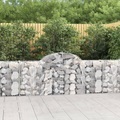 vidaXL, vidaXL Gabione mit Hochbogen 200x30x80/100 cm Verzinktes Eisen