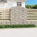 vidaXL, vidaXL Gabione mit Hochbogen 200x50x220/240 cm Verzinktes Eisen