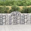 vidaXL, vidaXL Gabione mit Hochbogen 200x50x100/120 cm Verzinktes Eisen