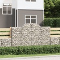 vidaXL, vidaXL Gabione mit Hochbogen 200x50x120/140 cm Verzinktes Eisen