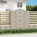 vidaXL, vidaXL Gabione mit Hochbogen 200x50x220/240 cm Verzinktes Eisen