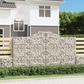 vidaXL, vidaXL Gabione mit Hochbogen 300x50x160/180 cm Verzinktes Eisen