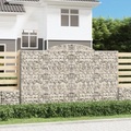 vidaXL, vidaXL Gabione mit Hochbogen 300x50x180/200 cm Verzinktes Eisen