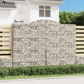 vidaXL, vidaXL Gabione mit Hochbogen 300x50x220/240 cm Verzinktes Eisen